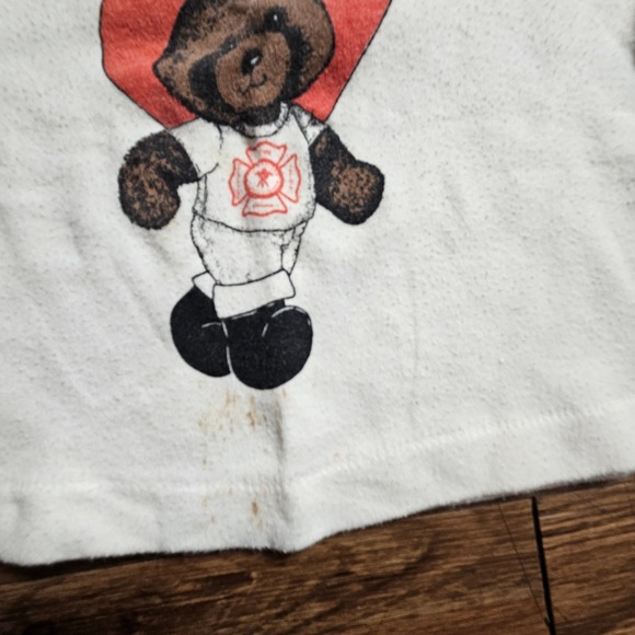 Vintage Paramount Bear Graphic Ringer Tee Baby 18 Mos. Cotton Blend 80s Kidcore - Picture 6 of 6